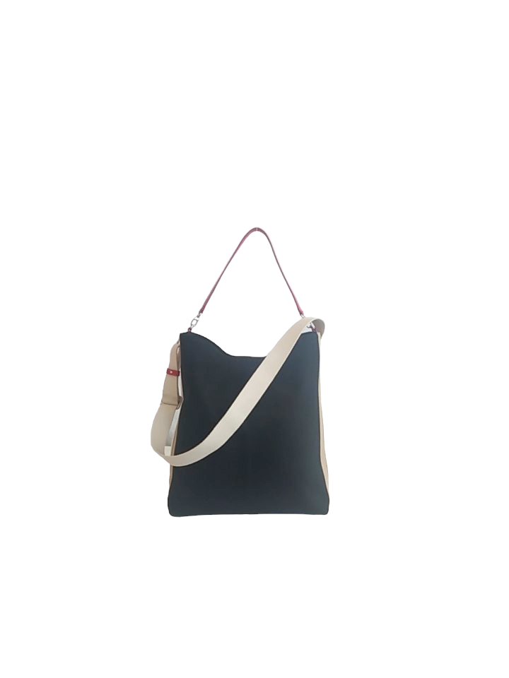 BUCKET BAG - BLACK AND BEIGE