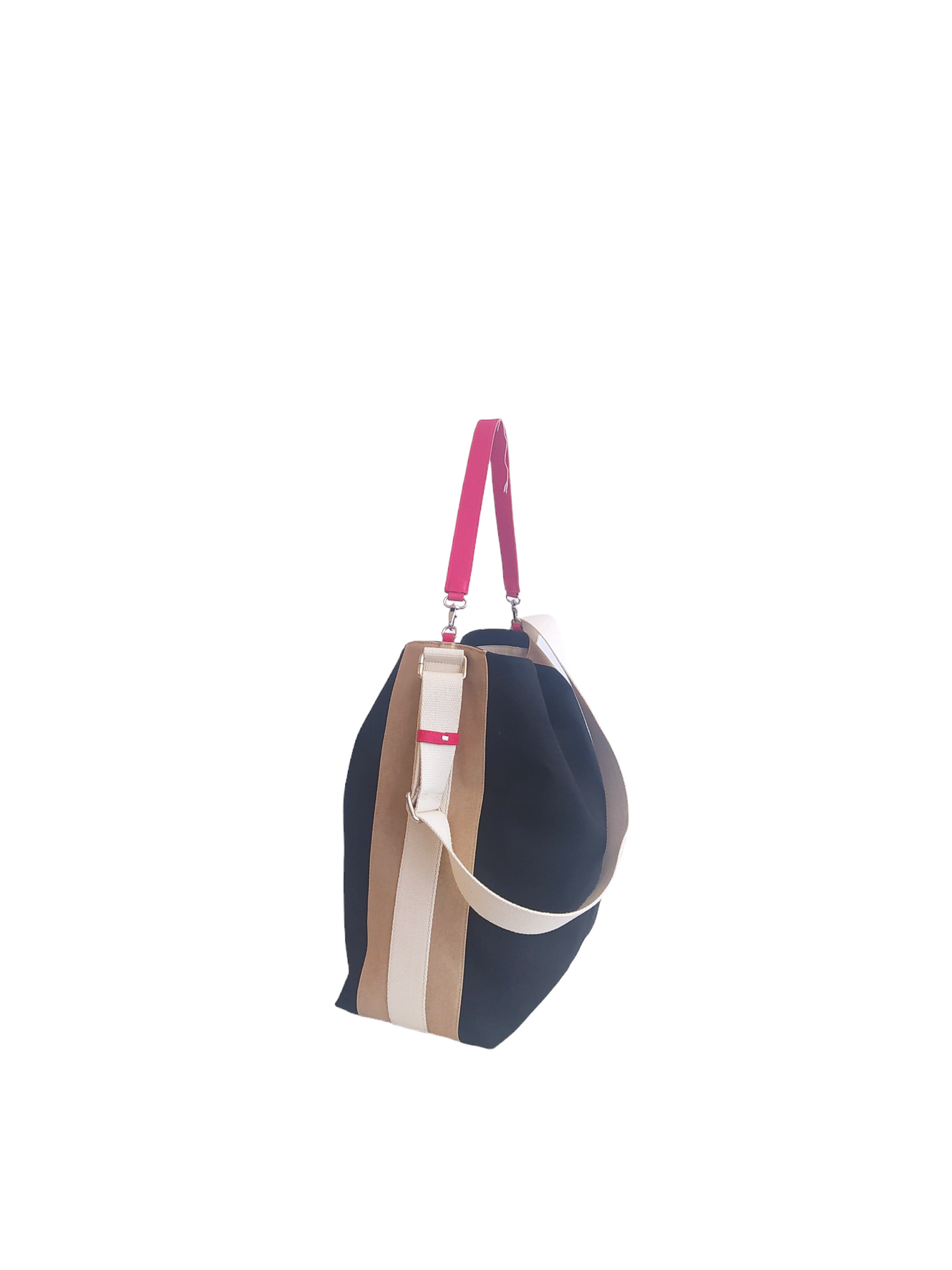 BUCKET BAG - BLACK AND BEIGE